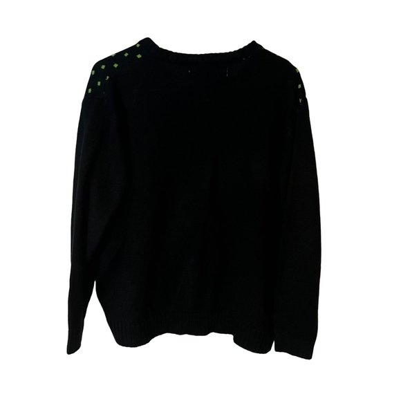 Merry Christmas Ugly Sweater Are You Naughty Or Nice Black 3D Fur Santa Beard - Picture 7 of 9